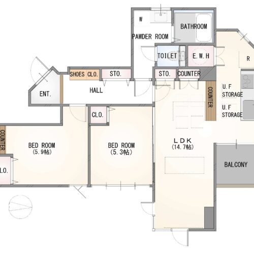 兼六園近くの２ＬＤＫ☆フルリノベーション歴あり【レジデンス兼六】