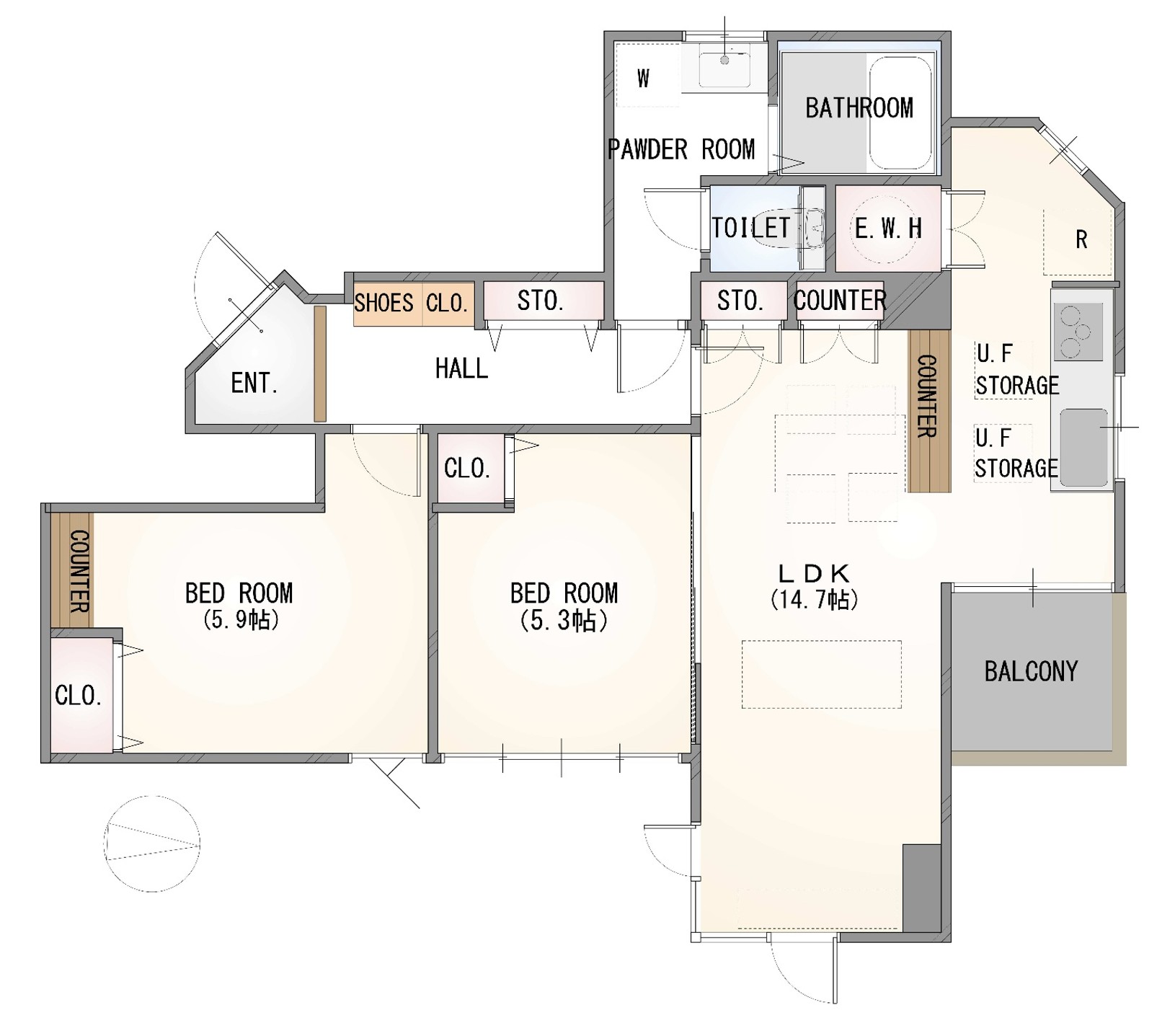 兼六園近くの2LDK☆フルリノベーション歴あり【レジデンス兼六】